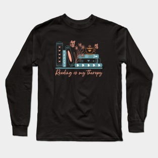 Reading is my therapy Long Sleeve T-Shirt